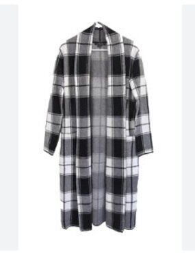 Tahari plaid long cardigan NWT